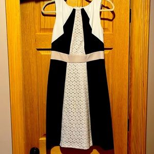 Navy Blue and White Short Dress